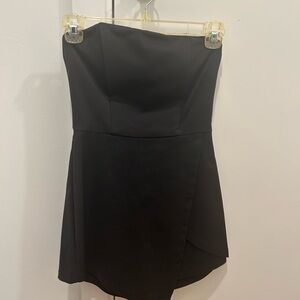 Small Black Strapless Mini Romper